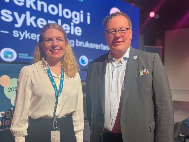 Nestleder Kai Øivind Brenden sammen med Christine Rygg, leder for NSFs faggruppe for e-helse