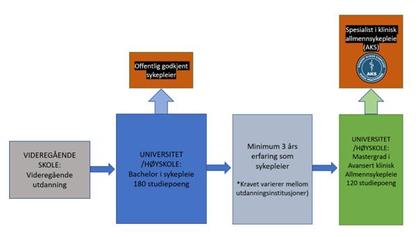 Utdanningsløp for spesialisering i avansert klinisk allmennsykepleie (AKS)