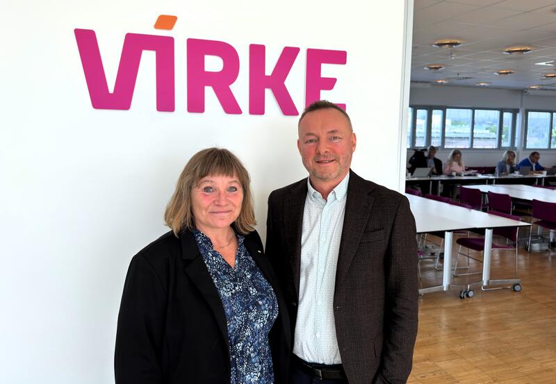 Forhandlingsleder i Unio Virke, Eirik Rikardsen, sammen med Virkes forhandlingssjef, Ann Torunn Tallaksen